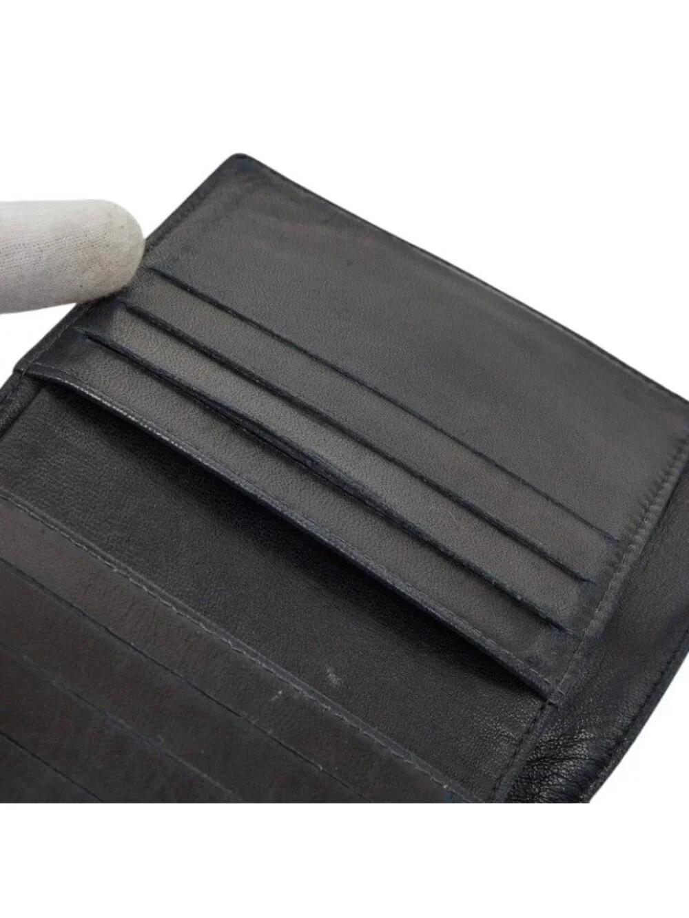 Chanel CC Logo Trifold Wallet Black Caviar Leather